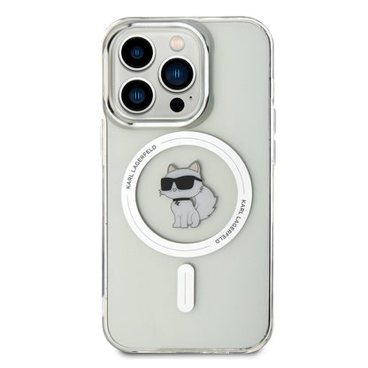 Funda MagSafe para Apple iPhone 14 Pro, Karl Lagerfeld, IML Choupette, Transparente