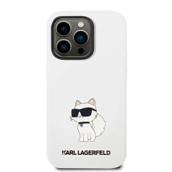 Funda MagSafe para Apple iPhone 14 Pro, Karl Lagerfeld, Silicona Choupette, Blanca