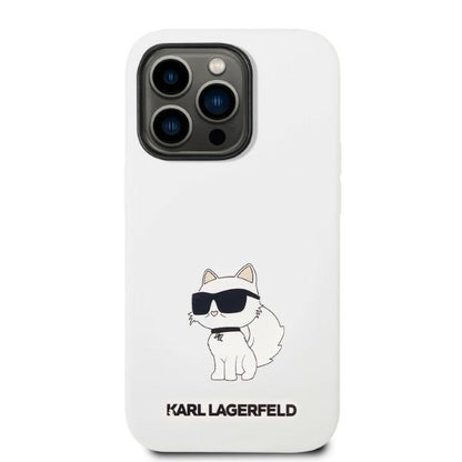 Funda MagSafe para Apple iPhone 14 Pro, Karl Lagerfeld, Silicona Choupette, Blanca