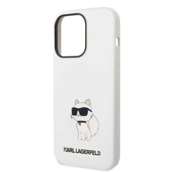 Funda MagSafe para Apple iPhone 14 Pro, Karl Lagerfeld, Silicona Choupette, Blanca