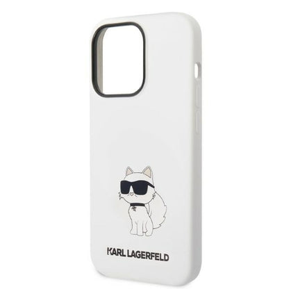 Funda MagSafe para Apple iPhone 14 Pro, Karl Lagerfeld, Silicona Choupette, Blanca