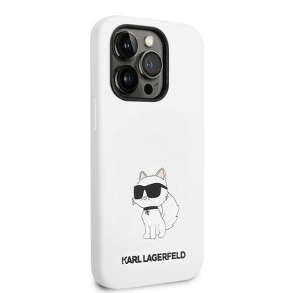Funda MagSafe para Apple iPhone 14 Pro, Karl Lagerfeld, Silicona Choupette, Blanca