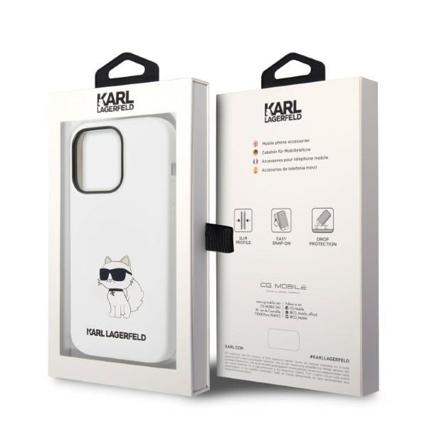 Funda MagSafe para Apple iPhone 14 Pro, Karl Lagerfeld, Silicona Choupette, Blanca