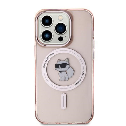 Funda MagSafe para Apple iPhone 14 Pro Max, Karl Lagerfeld, IML Choupette, Rosa.