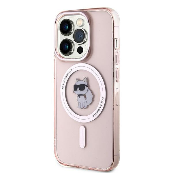 Funda MagSafe para Apple iPhone 14 Pro Max, Karl Lagerfeld, IML Choupette, Rosa.
