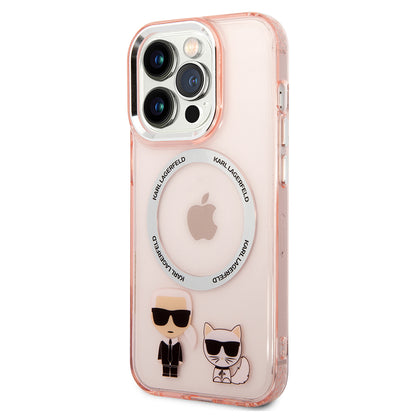 Funda MagSafe para Apple iPhone 14 Pro Max, Karl Lagerfeld, Karl & Choupette Aluminium, Rosa