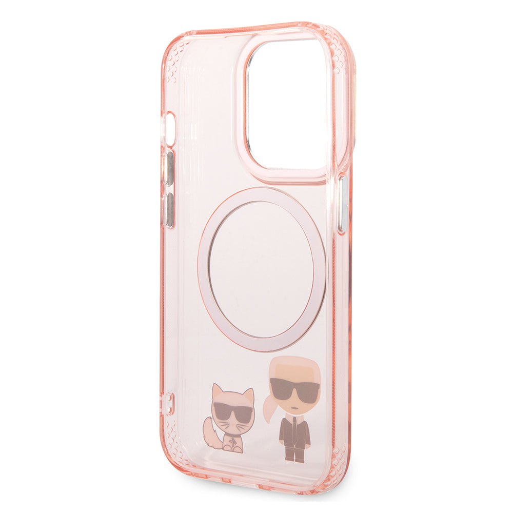 Funda MagSafe para Apple iPhone 14 Pro Max, Karl Lagerfeld, Karl & Choupette Aluminium, Rosa