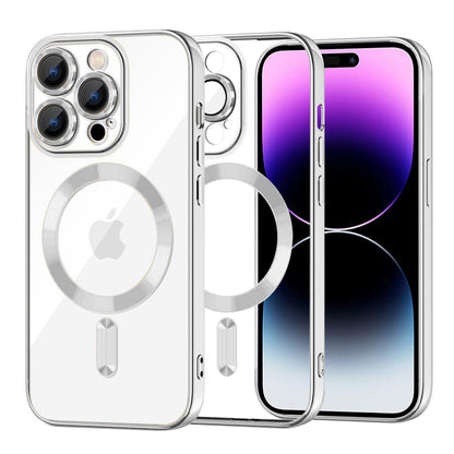 Funda MagSafe para Apple iPhone 14 Pro Max, Techsuit, Luxury Crystal, Plateada