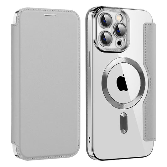 Funda MagSafe para Apple iPhone 14 Pro Max, Techsuit, SmartMag Book, Gris