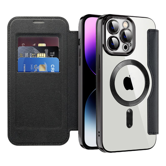 Funda MagSafe para Apple iPhone 14 Pro Max, Techsuit, SmartMag Book, Negra