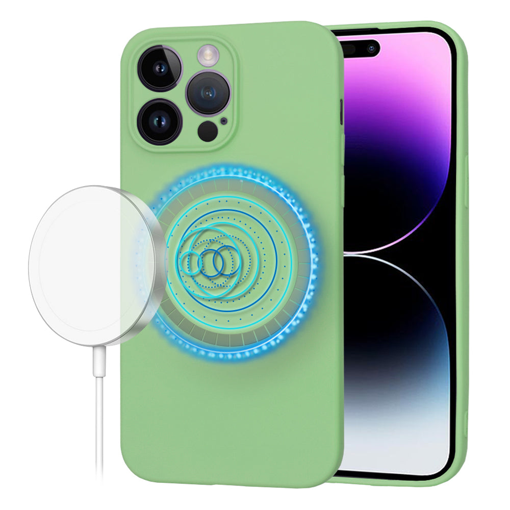 Funda MagSafe para Apple iPhone 14 Pro Max, Techsuit, SoftFlex, Verde Claro