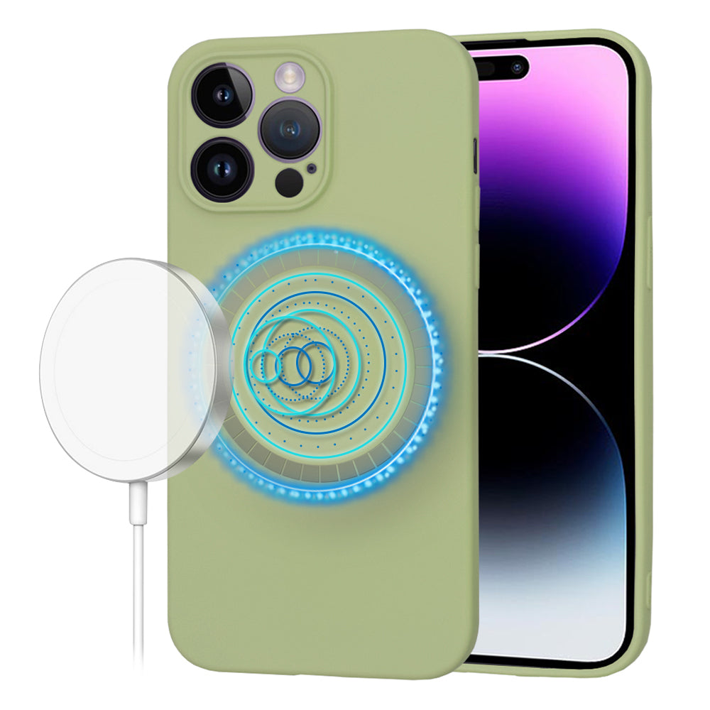 Funda MagSafe para Apple iPhone 14 Pro Max, Techsuit, SoftFlex, Matcha