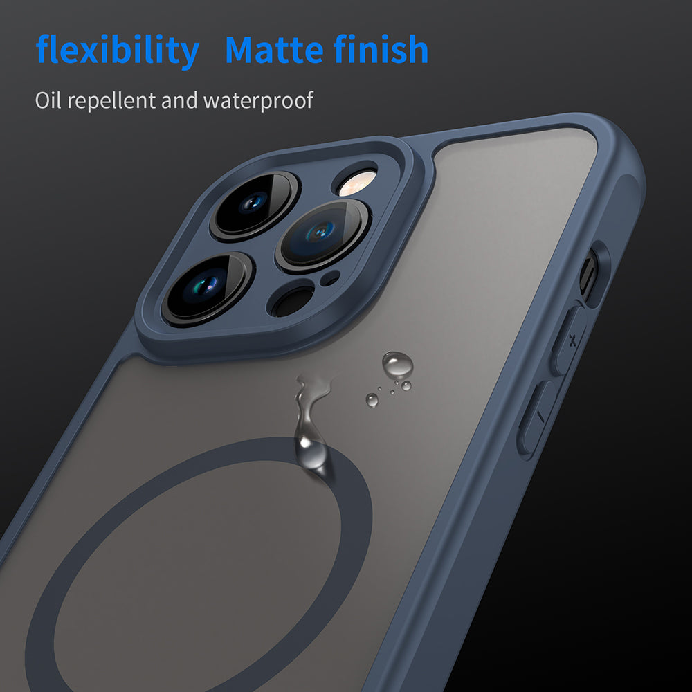 Funda MagSafe para Apple iPhone 14 Pro, Techsuit, HaloFrost II, Azul Marino