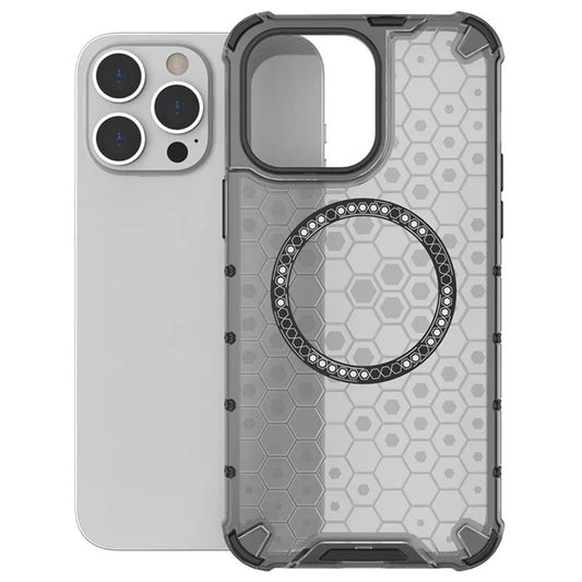 Funda MagSafe para Apple iPhone 14 Pro, Techsuit, HoneyComb Shield, Blanca