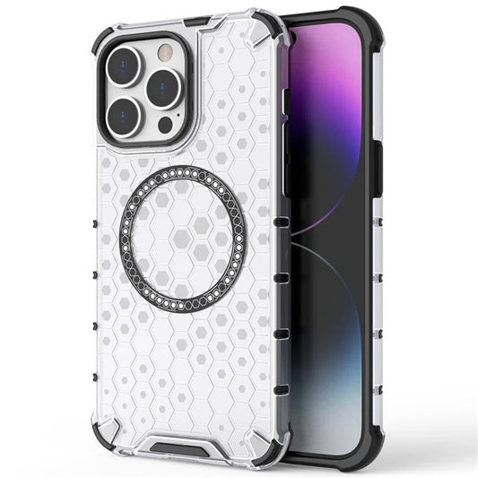 Funda MagSafe para Apple iPhone 14 Pro, Techsuit, HoneyComb Shield, Negra