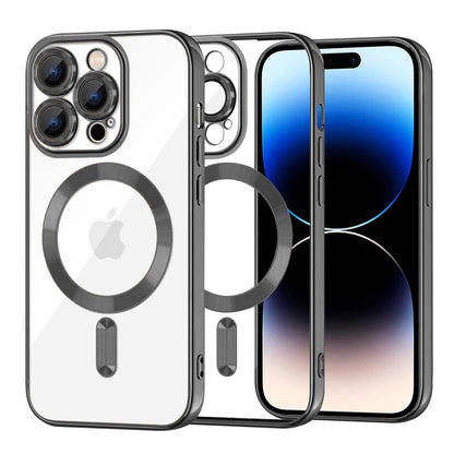 Funda MagSafe para Apple iPhone 14 Pro, Techsuit, Luxury Crystal, Negra