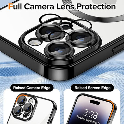 Funda MagSafe para Apple iPhone 14 Pro, Techsuit, Luxury Crystal, Negra