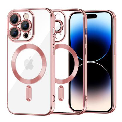 Funda MagSafe para Apple iPhone 14 Pro, Techsuit, Luxury Crystal, Rosa