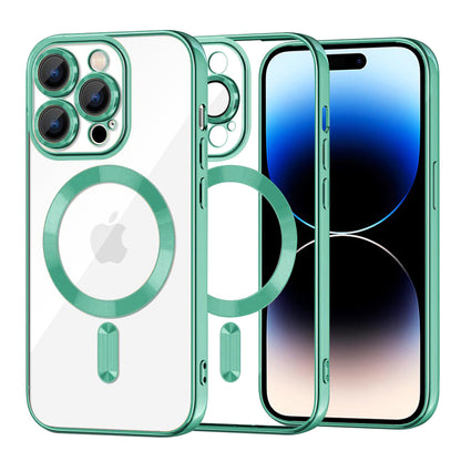 Funda MagSafe para Apple iPhone 14 Pro, Techsuit, Luxury Crystal, Verde Claro
