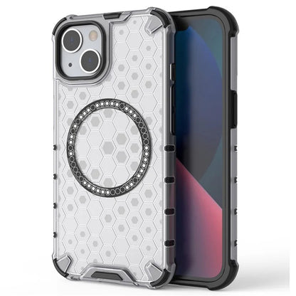 Funda MagSafe para Apple iPhone 14, Techsuit, HoneyComb Shield, Blanca