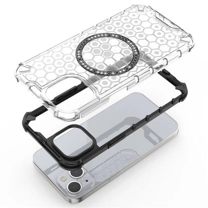 Funda MagSafe para Apple iPhone 14, Techsuit, HoneyComb Shield, Negra