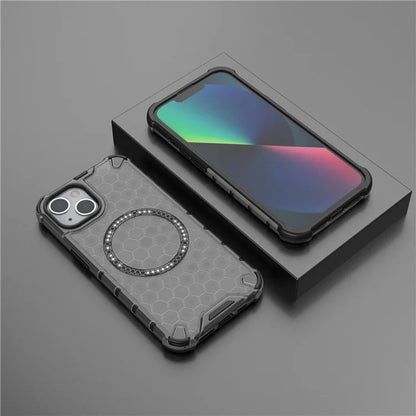 Funda MagSafe para Apple iPhone 14, Techsuit, HoneyComb Shield, Negra