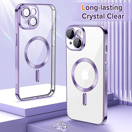 Funda MagSafe para Apple iPhone 14, Techsuit, Luxury Crystal, Morado Claro