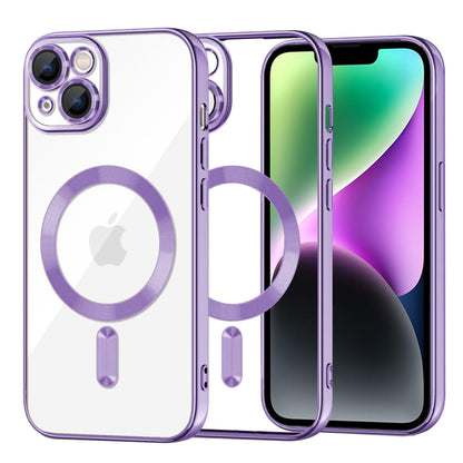 Funda MagSafe para Apple iPhone 14, Techsuit, Luxury Crystal, Morado Claro