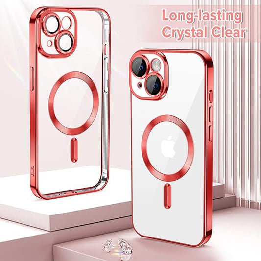 Funda MagSafe para Apple iPhone 14, Techsuit, Luxury Crystal, Roja