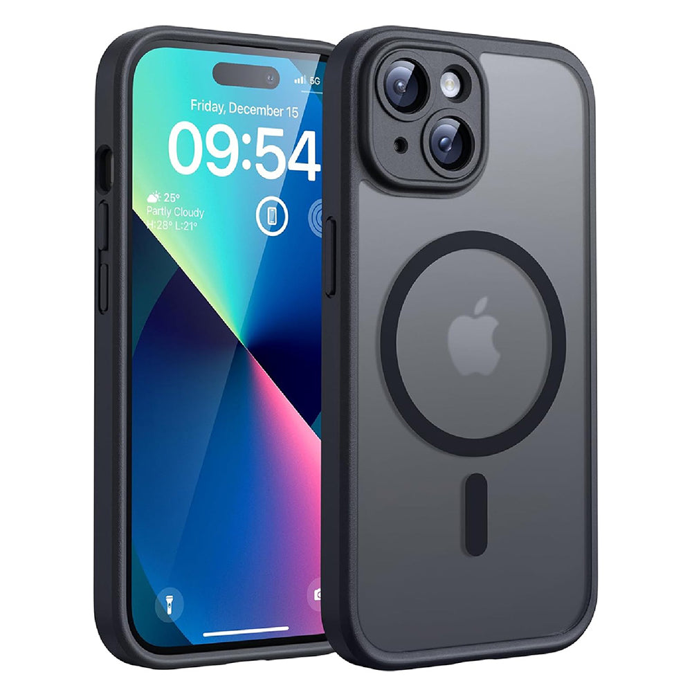 MagSafe Case for Apple iPhone 14, Techsuit, PureFrost, Matte Black