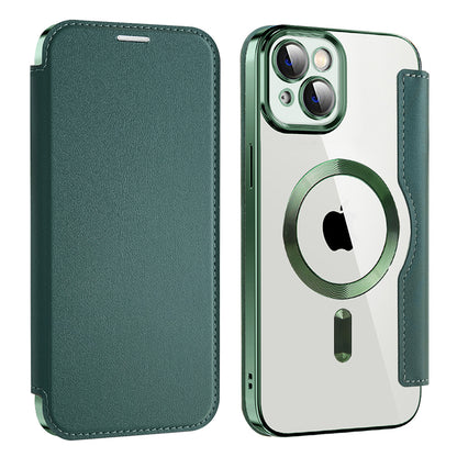 Funda MagSafe para Apple iPhone 14, Techsuit, SmartMag Book, Verde