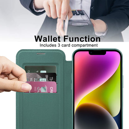 Funda MagSafe para Apple iPhone 14, Techsuit, SmartMag Book, Verde