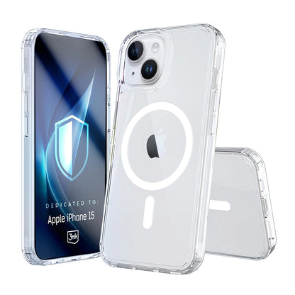Funda MagSafe para Apple iPhone 15, 3MK, Armor MagCase, Transparente