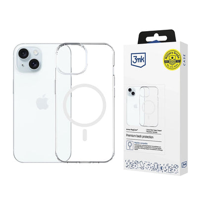 Funda MagSafe para Apple iPhone 15, 3MK, Armor MagCase, Transparente