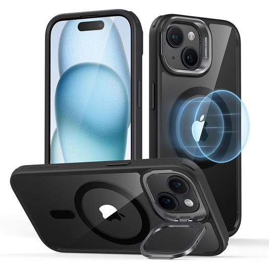 Funda MagSafe para Apple iPhone 15, ESR, Classic Hybrid Kickstand, Negra Transparente