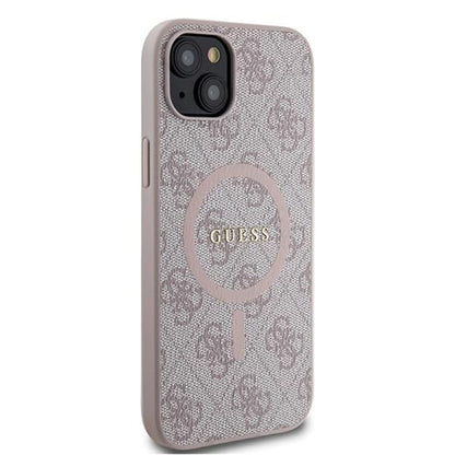 Funda MagSafe para Apple iPhone 15, Guess, Colección 4G, Rosa.