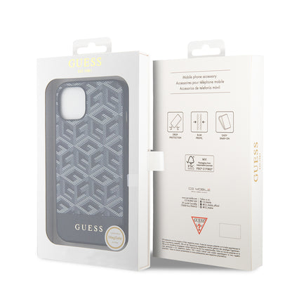 Funda MagSafe para Apple iPhone 15, Guess, GCube Stripes, Negra
