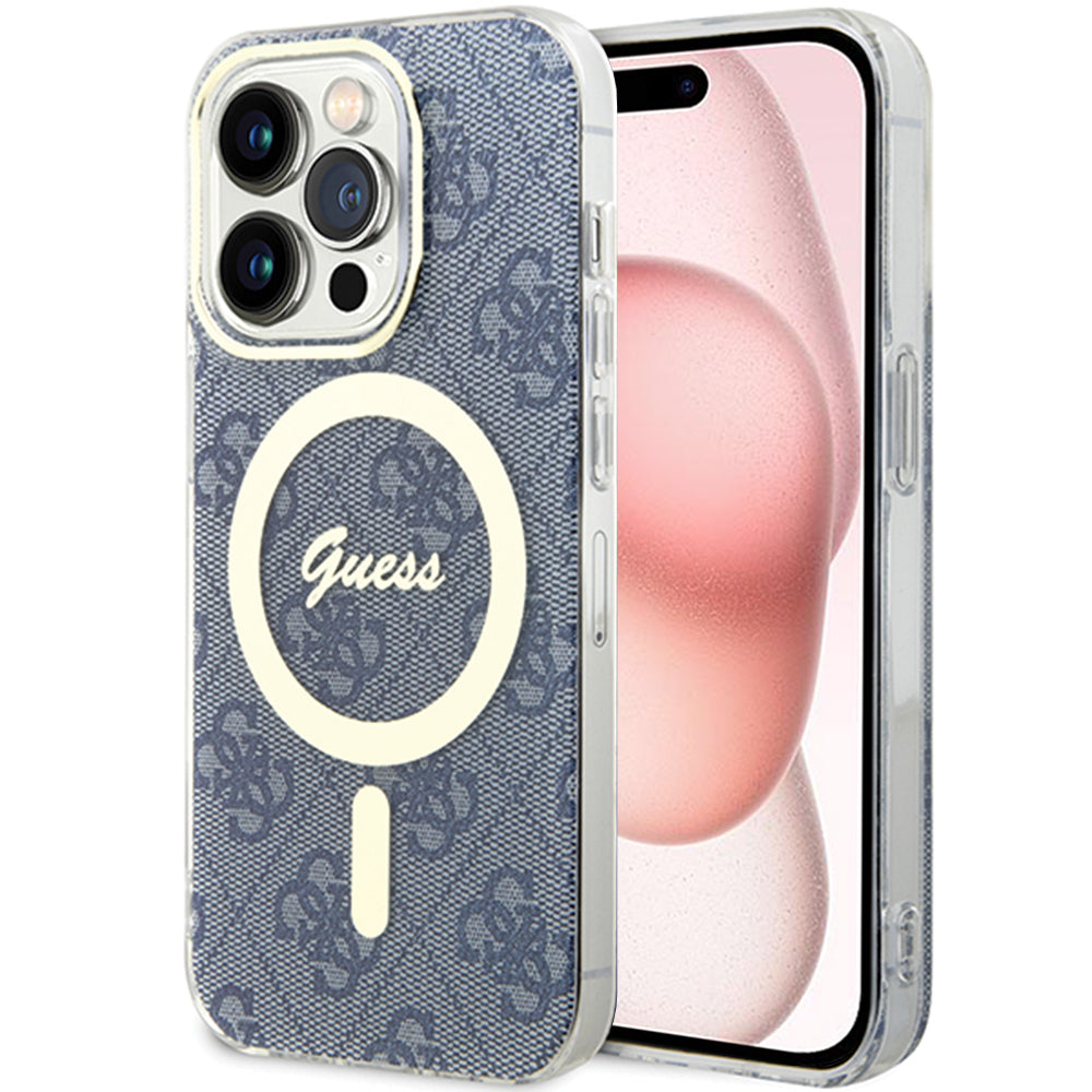Funda MagSafe para Apple iPhone 15, Guess, IML 4G, Azul