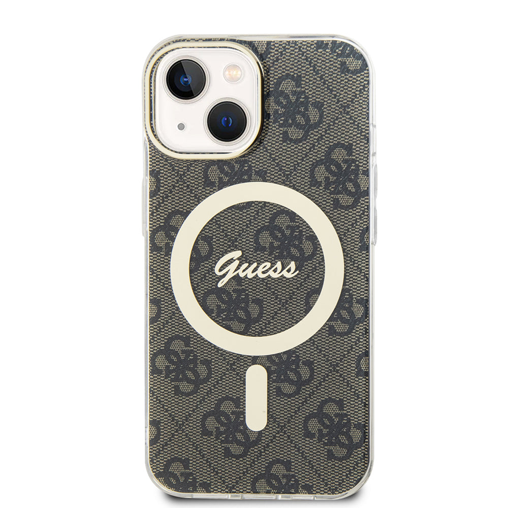 Funda MagSafe para Apple iPhone 15, Guess, IML 4G, Marrón