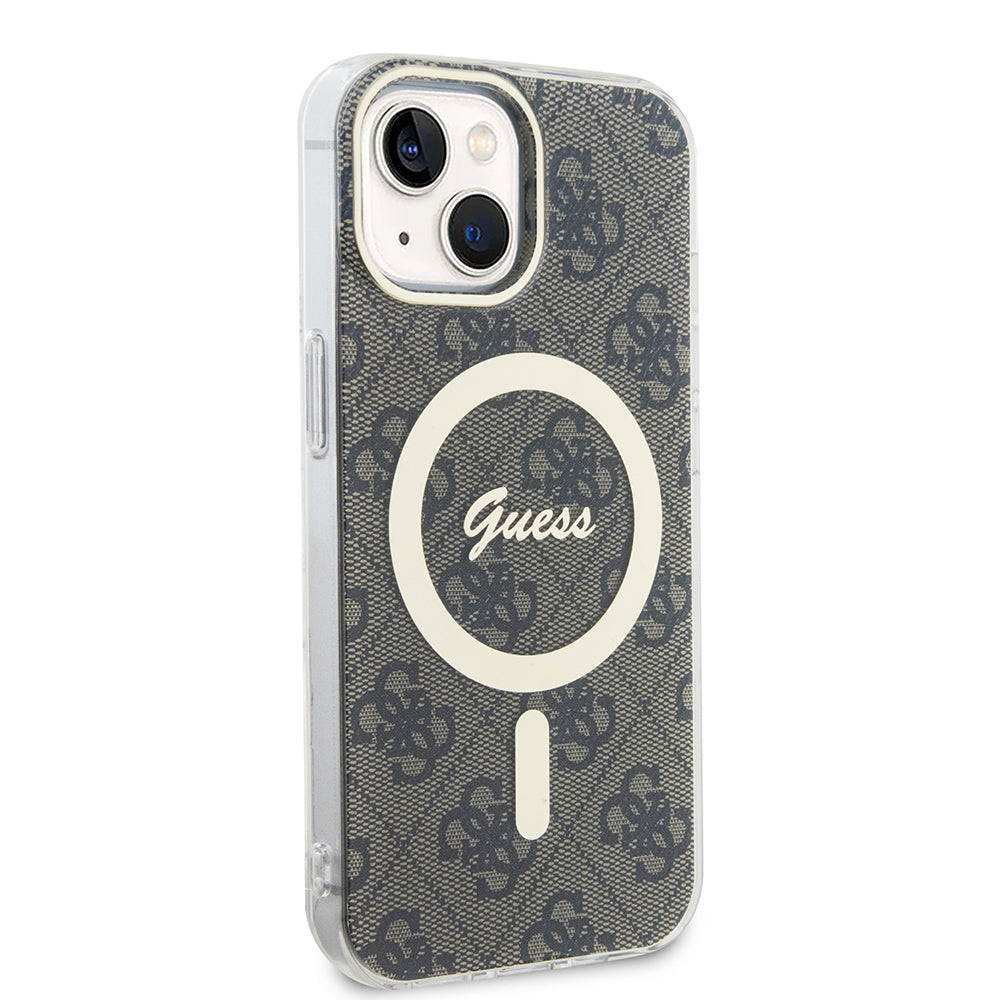 Funda MagSafe para Apple iPhone 15, Guess, IML 4G, Marrón