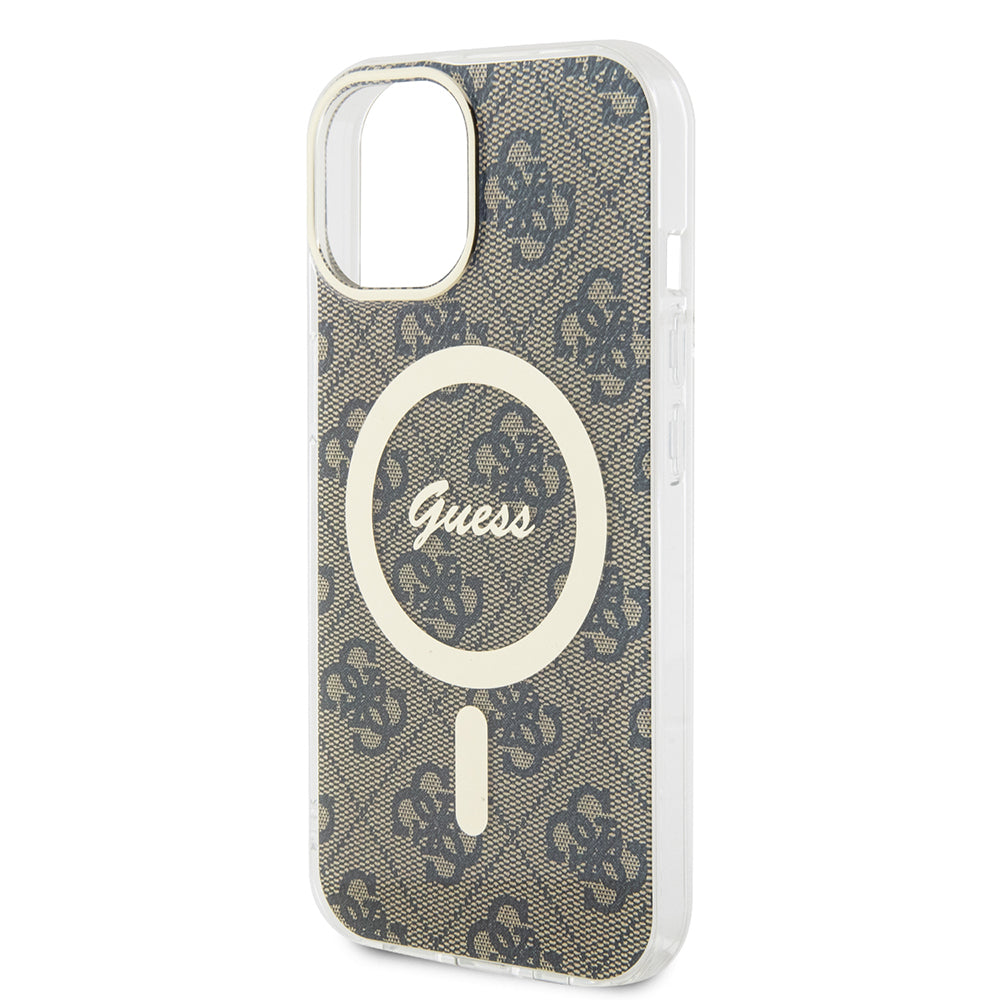 Funda MagSafe para Apple iPhone 15, Guess, IML 4G, Marrón