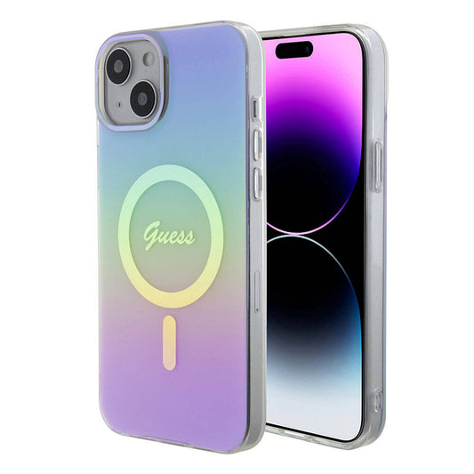 Funda MagSafe para Apple iPhone 15, Guess, IML Iridescente, Morado