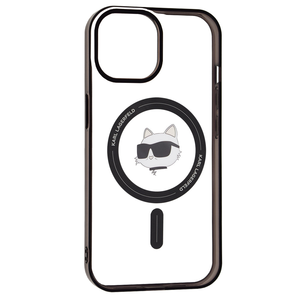 Funda MagSafe para Apple iPhone 15, Karl Lagerfeld, IML Choupette's Head, Transparente
