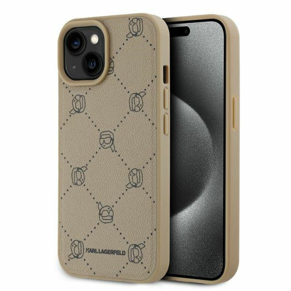 Funda MagSafe para Apple iPhone 15, Karl Lagerfeld, Karl's Head, Beige