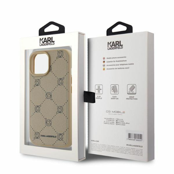 Funda MagSafe para Apple iPhone 15, Karl Lagerfeld, Karl's Head, Beige