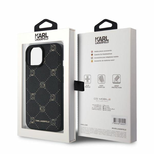Funda MagSafe para Apple iPhone 15, Karl Lagerfeld, Karl's Head, Negra