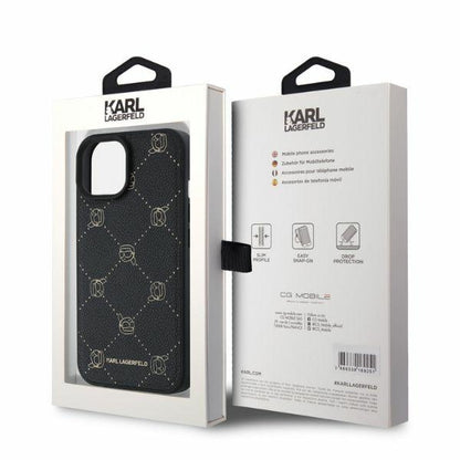 Funda MagSafe para Apple iPhone 15, Karl Lagerfeld, Karl's Head, Negra