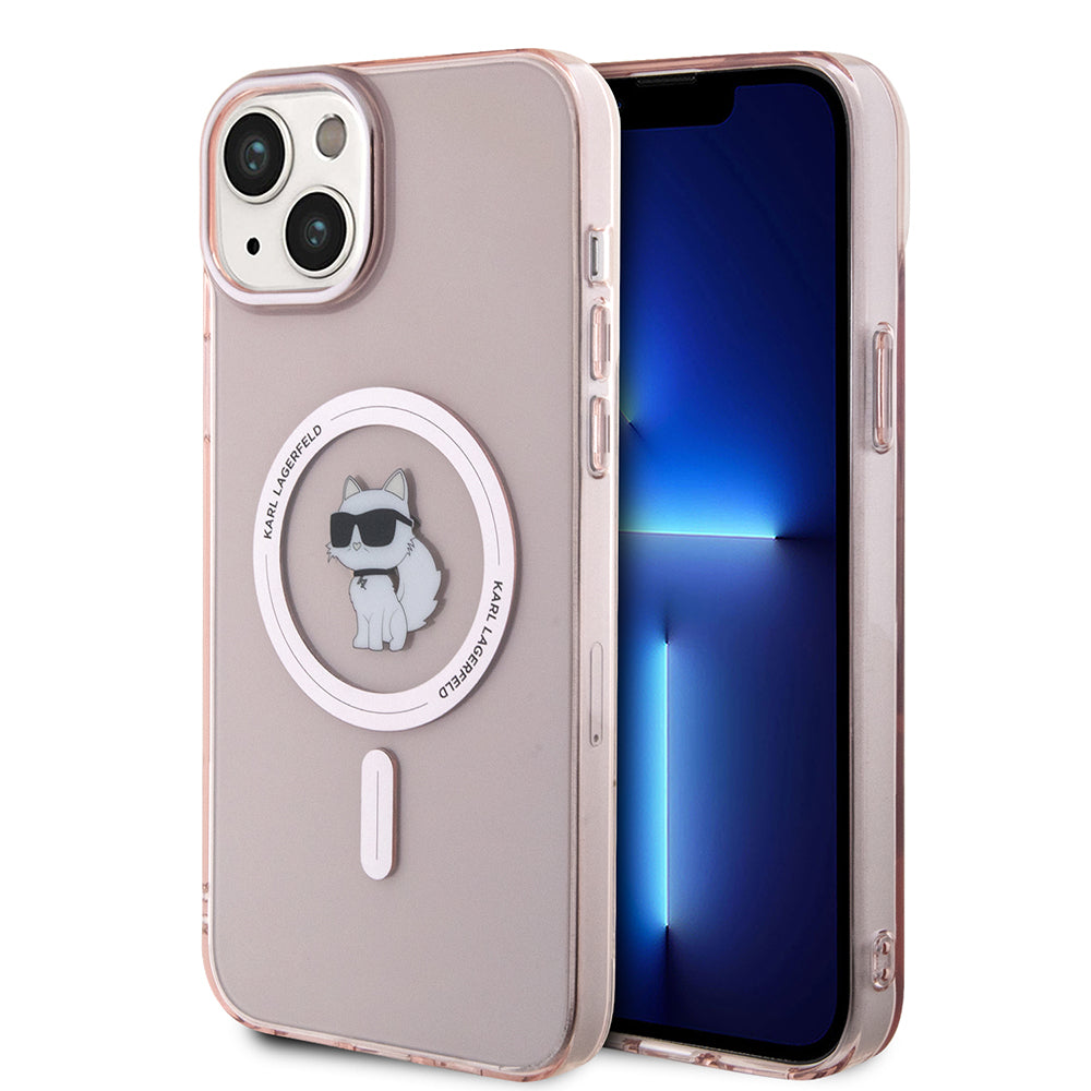 Funda MagSafe para Apple iPhone 15 Plus / 14 Plus, Karl Lagerfeld, IML Choupette, Rosa