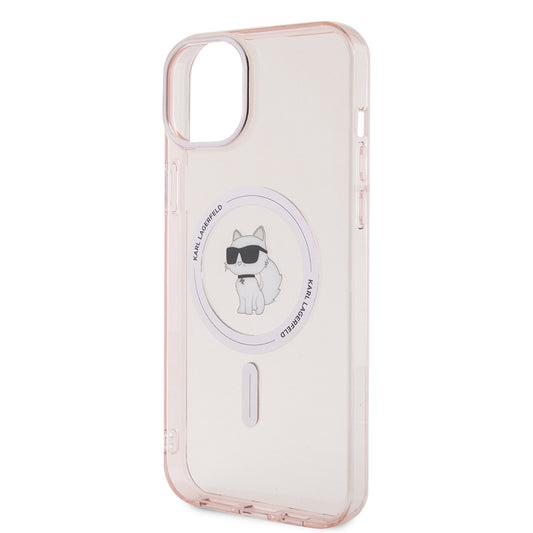 Funda MagSafe para Apple iPhone 15 Plus / 14 Plus, Karl Lagerfeld, IML Choupette, Rosa