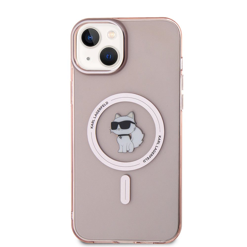Funda MagSafe para Apple iPhone 15 Plus / 14 Plus, Karl Lagerfeld, IML Choupette, Rosa